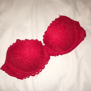 Victoria Secret red strapless bra